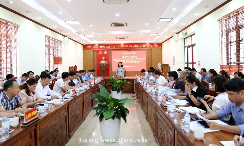 Tổ Công tác số 4 làm việc với các xã Lộc Bình, Mẫu Sơn, Na Dương, Thống Nhất, Xuân Dương, Khuất Xá, Lợi Bác